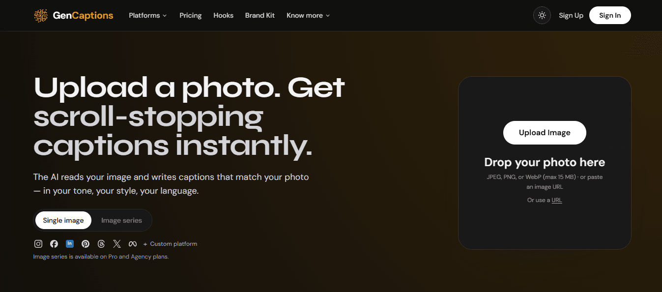 GenCaptions.com AI Caption Generator