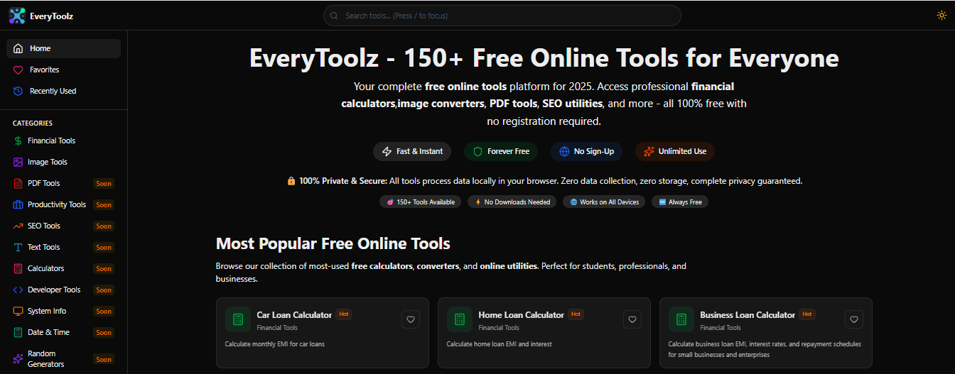 EveryToolz.com All-in-One AI Toolkit